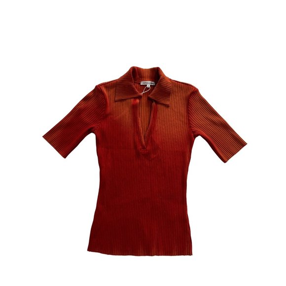 Cotton Citizen Tops Nwt Cotton Citizen Polo Shirt In Lava